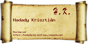 Hadady Krisztián névjegykártya